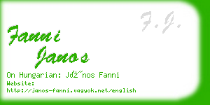 fanni janos business card